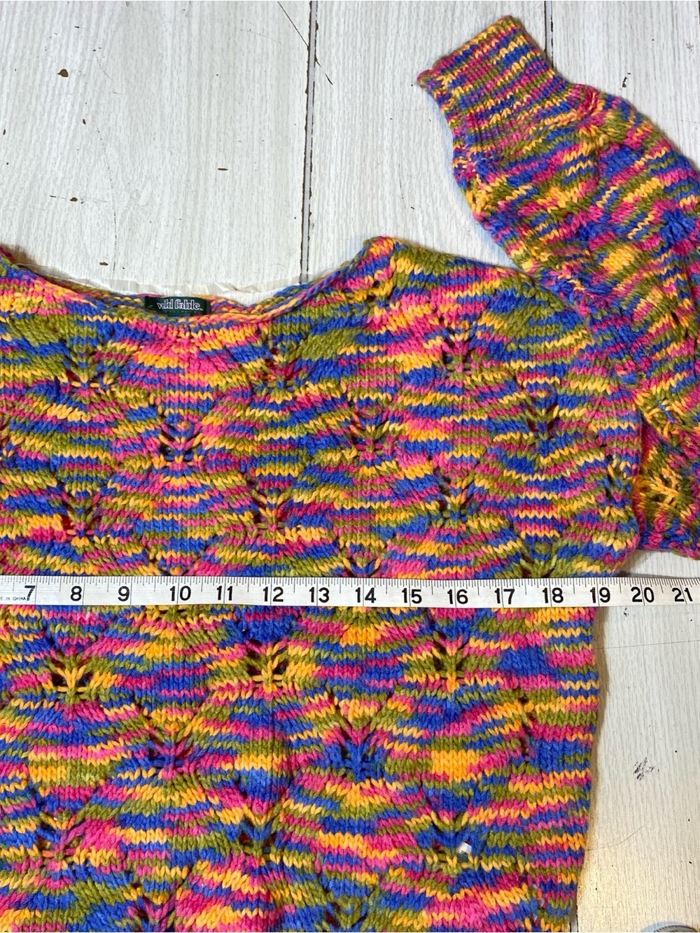 Wild Fable Multi-Color Space Dye Open Knit Long Sleeve Sweater Women’s XS NWOT. - Picture 4 of 8